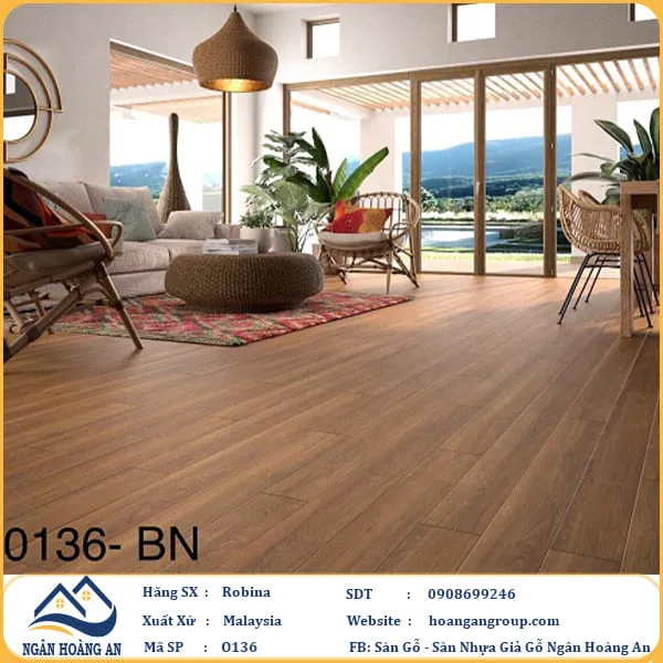 Sàn Gỗ Công Nghiệp Robina O136 8mm Bản Nhỏ